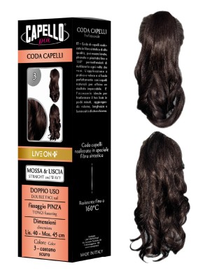 Capello Più Coda Capelli Double Face con Pinza 40/45cm Nr. 3