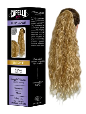 Capello Più Coda Capelli Riccia con Velcro 70cm Nr. 11.3