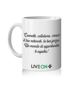 Tazza Live on Plus con Frase N.02