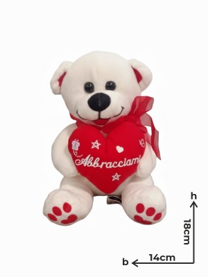 Peluche Orso Piccolo Cuore Abbracciami Bianco
