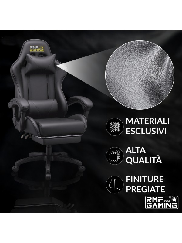 RMF PRO Sedia Gaming in Ecopelle - NERO