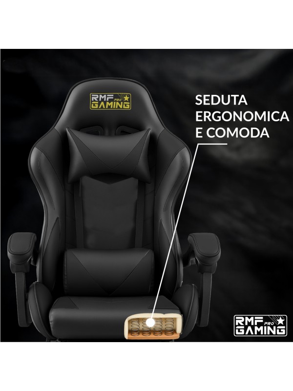 RMF PRO Sedia Gaming in Ecopelle - NERO