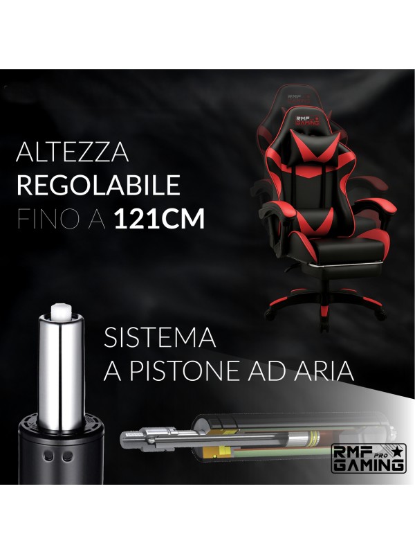 RMF PRO Sedia Gaming in Ecopelle - ROSSO/NERO